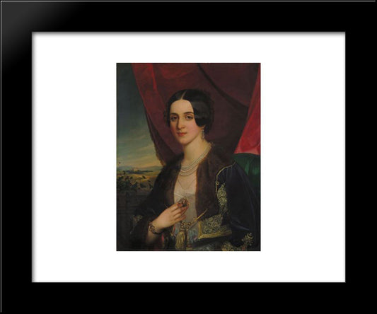 Portrait Of Savka Obrenovic 20x24 Black Modern Wood Framed Art Print Poster by Barabas, Miklos