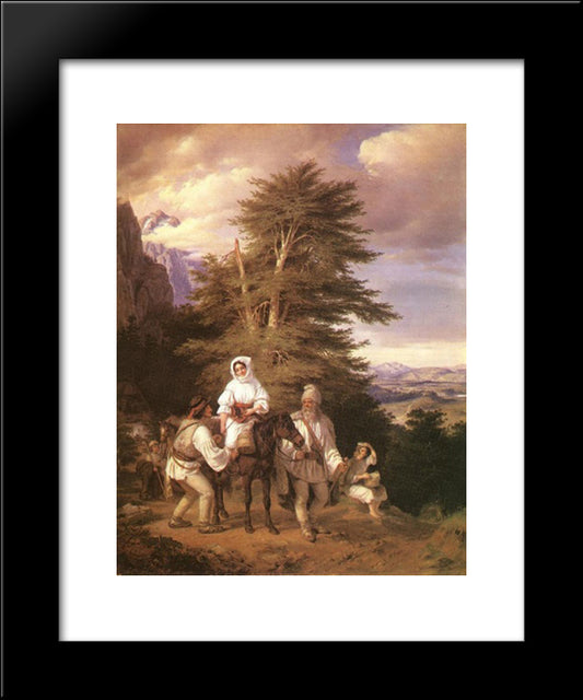 Romanian Family Going To The Fair 20x24 Black Modern Wood Framed Art Print Poster by Barabas, Miklos