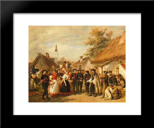 The Arrival Of The Daughter-In-Law 20x24 Black Modern Wood Framed Art Print Poster by Barabas, Miklos