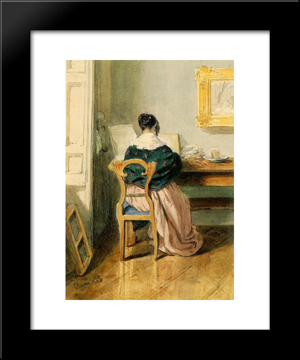 The Artist'S Wife 20x24 Black Modern Wood Framed Art Print Poster by Barabas, Miklos