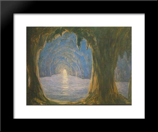The Blue Grotto 20x24 Black Modern Wood Framed Art Print Poster by Barabas, Miklos