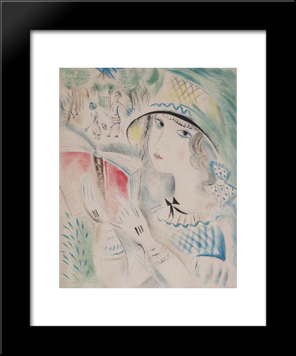 A La Plage 20x24 Black Modern Wood Framed Art Print Poster by Possoz, Mily