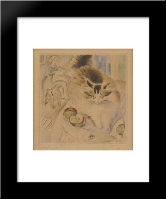 Cat 20x24 Black Modern Wood Framed Art Print Poster by Possoz, Mily