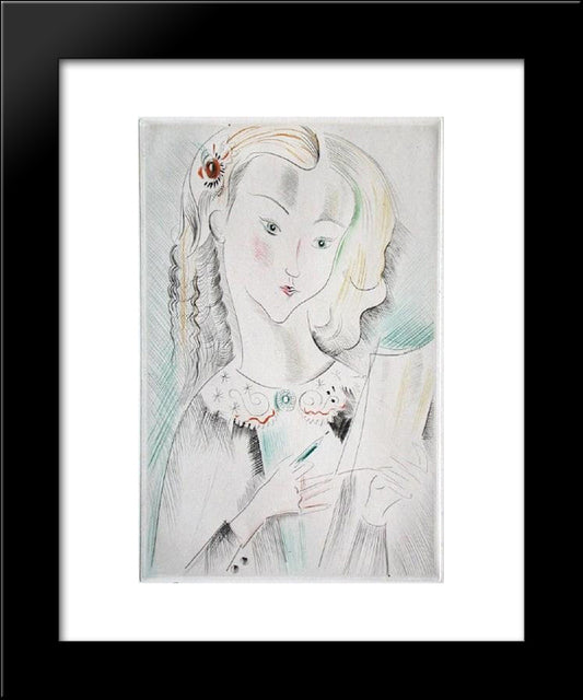 La Dessinatrice 20x24 Black Modern Wood Framed Art Print Poster by Possoz, Mily