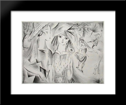 La Recreation 20x24 Black Modern Wood Framed Art Print Poster by Possoz, Mily