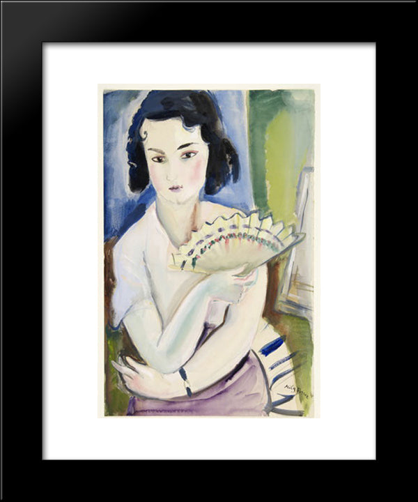 Mulher Com Leque 20x24 Black Modern Wood Framed Art Print Poster by Possoz, Mily