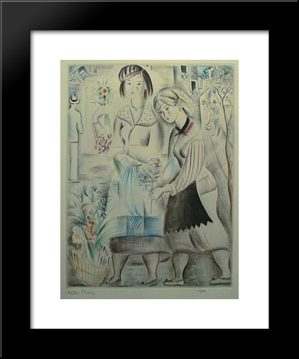 Panier De Fleur 20x24 Black Modern Wood Framed Art Print Poster by Possoz, Mily