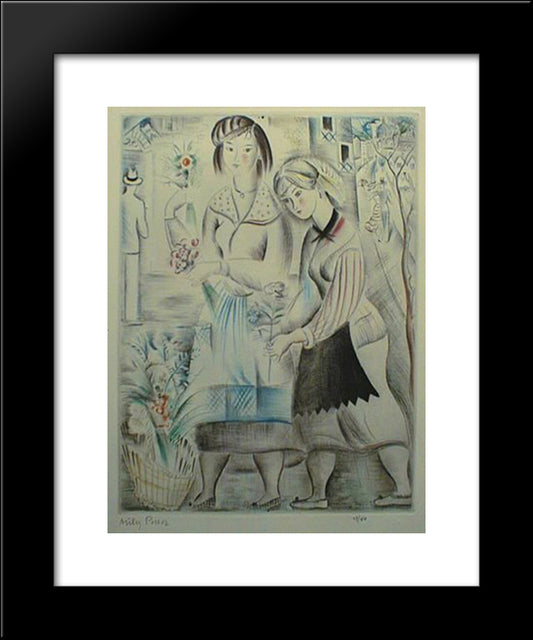 Panier De Fleur 20x24 Black Modern Wood Framed Art Print Poster by Possoz, Mily