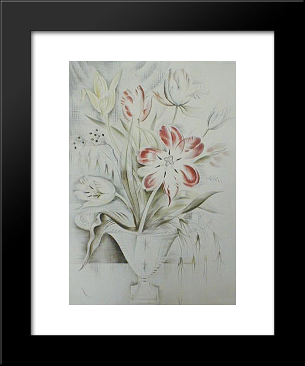 The Tulips 20x24 Black Modern Wood Framed Art Print Poster by Possoz, Mily