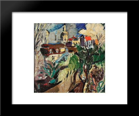 Vista De Lisboa - Jardim Da Estrela (Signed Possoz But Attributed To Eduardo Viana) 20x24 Black Modern Wood Framed Art Print Poster by Possoz, Mily
