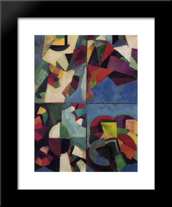 Four Part Synchromy, Number 7 20x24 Black Modern Wood Framed Art Print Poster by Russell, Morgan