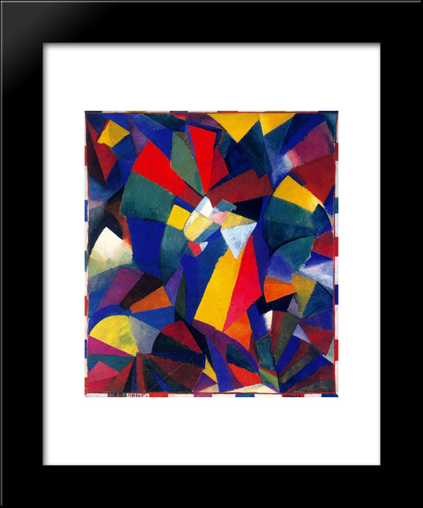 Synchromy In Orange To Form 20x24 Black Modern Wood Framed Art Print Poster by Russell, Morgan