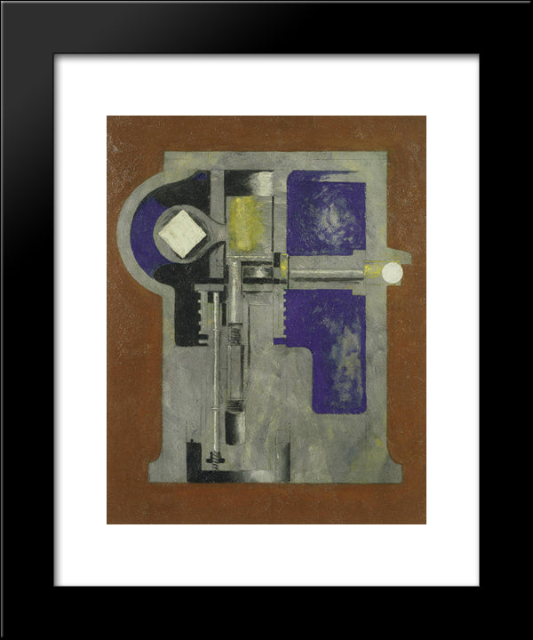 Untitled (Mechanical Abstraction) 20x24 Black Modern Wood Framed Art Print Poster by Shamberg, Morton