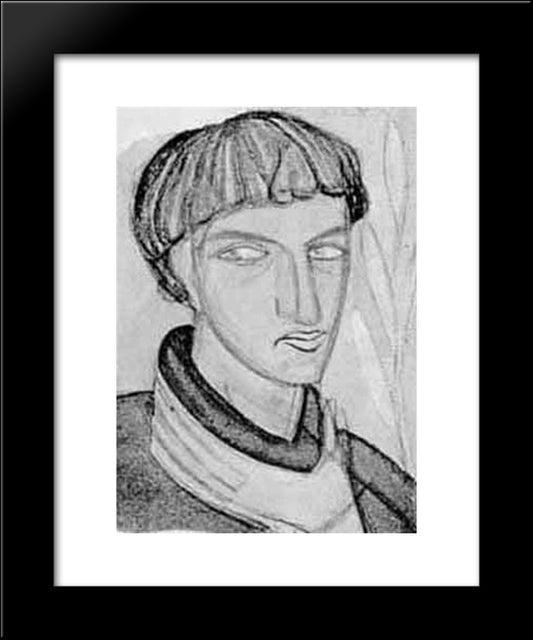 Portrait Of Sedliar 20x24 Black Modern Wood Framed Art Print Poster by Boichuk, Mykhailo