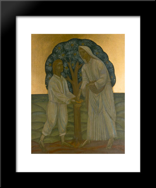 Two Under A Tree 20x24 Black Modern Wood Framed Art Print Poster by Boichuk, Mykhailo