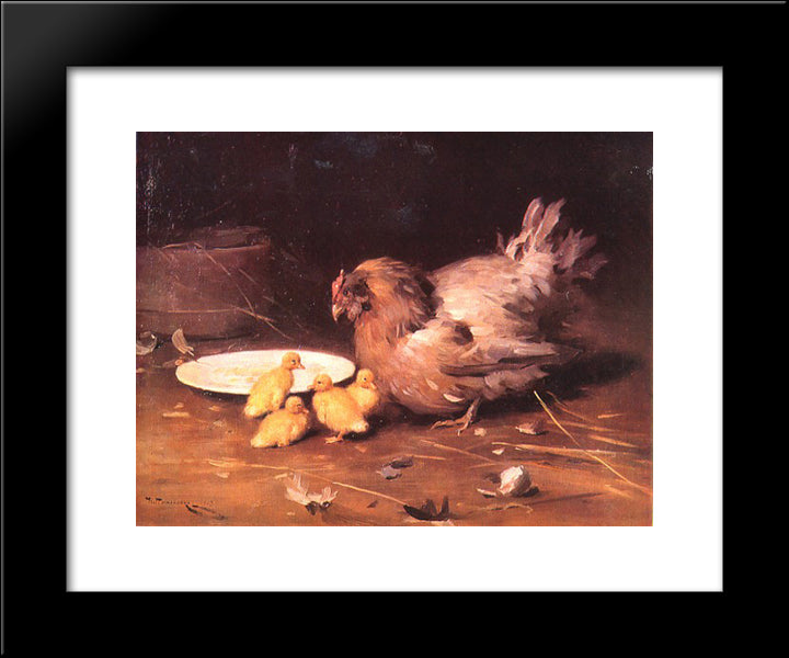A Hen 20x24 Black Modern Wood Framed Art Print Poster by Pymonenko, Mykola