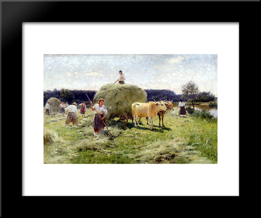 Haymaking 20x24 Black Modern Wood Framed Art Print Poster by Pymonenko, Mykola