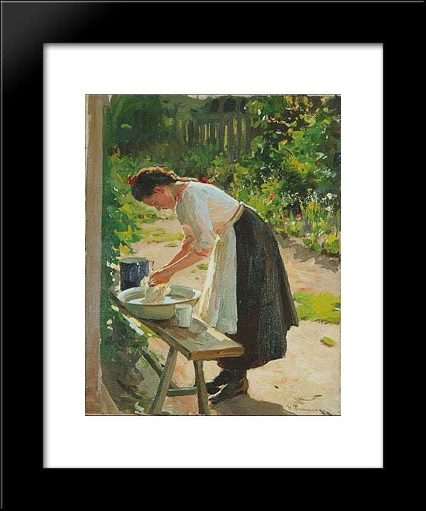 Laundry 20x24 Black Modern Wood Framed Art Print Poster by Pymonenko, Mykola