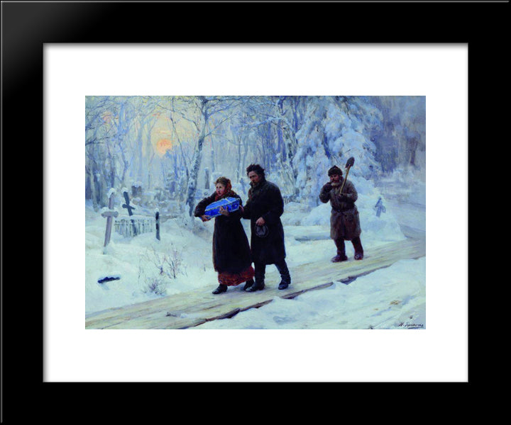 Funeral Of Firstborn 20x24 Black Modern Wood Framed Art Print Poster by Yaroshenko, Mykola