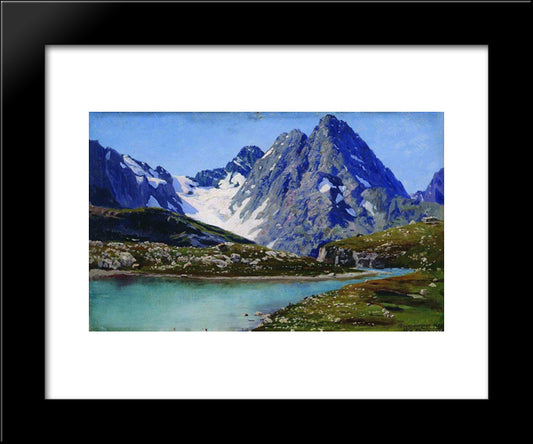 Lake Teberdinsky, Caucasus 20x24 Black Modern Wood Framed Art Print Poster by Yaroshenko, Mykola