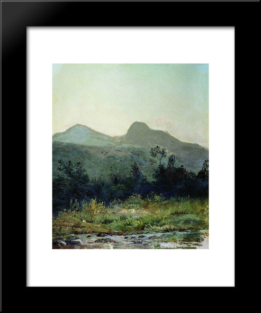 Mountain Saddle In The Vicinity Of Kislovodsk 20x24 Black Modern Wood Framed Art Print Poster by Yaroshenko, Mykola