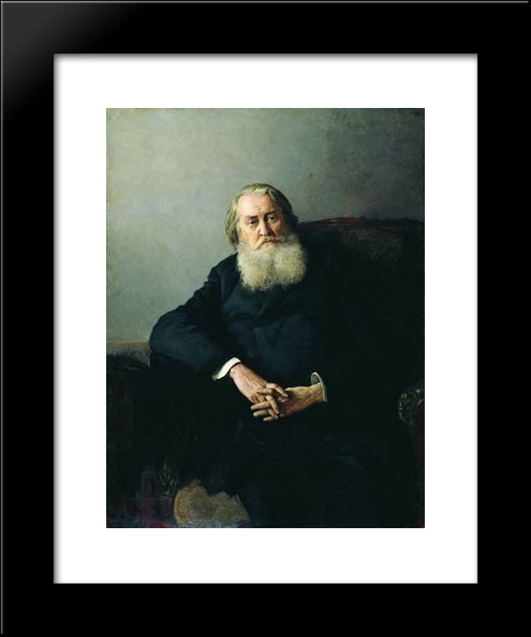 Portrait Of A. N. Plescheev 20x24 Black Modern Wood Framed Art Print Poster by Yaroshenko, Mykola