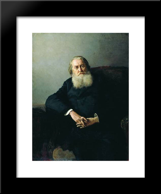 Portrait Of A. N. Plescheev 20x24 Black Modern Wood Framed Art Print Poster by Yaroshenko, Mykola
