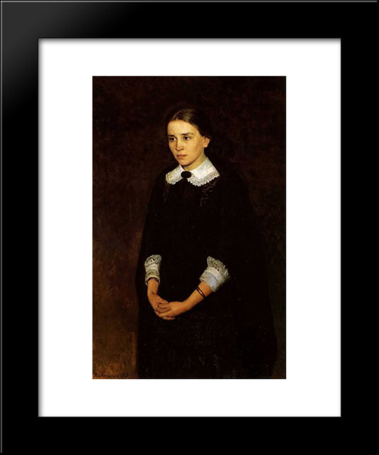 Portrait Of P.Strepetova 20x24 Black Modern Wood Framed Art Print Poster by Yaroshenko, Mykola