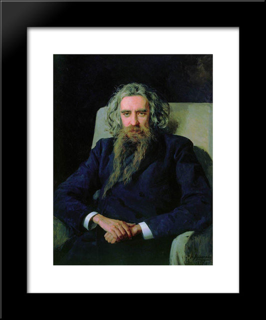 Portrait Of Vladimir Solovyov 20x24 Black Modern Wood Framed Art Print Poster by Yaroshenko, Mykola