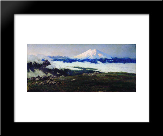 Sat-Mount (Mount Elbrus) 20x24 Black Modern Wood Framed Art Print Poster by Yaroshenko, Mykola
