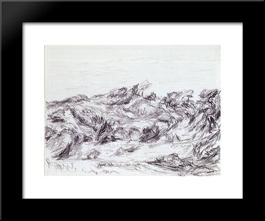 Untitled (Dunes With Peaked Brush) 20x24 Black Modern Wood Framed Art Print Poster by Stout, Myron