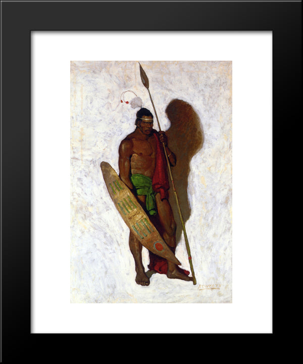 African Warrior 20x24 Black Modern Wood Framed Art Print Poster by Wyeth, N.C.