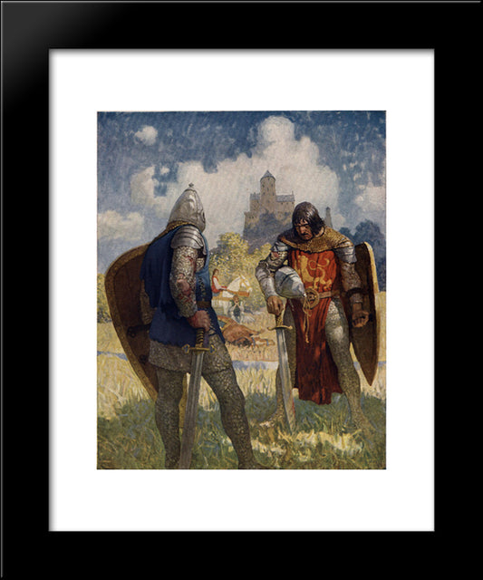 I Am Sir Launcelot Du Lake, King Ban'S Son Of Benwick, And Knight Of The Round Table 20x24 Black Modern Wood Framed Art Print Poster by Wyeth, N.C.