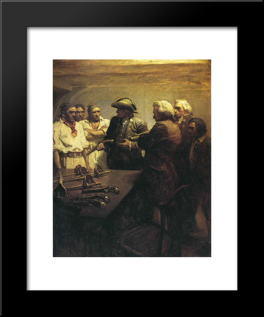 Preparing For Mutiny 20x24 Black Modern Wood Framed Art Print Poster by Wyeth, N.C.