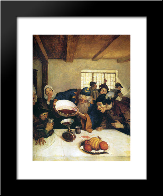 The Astrologer Emptied The Whole Of The Bowl Into The Bottle 20x24 Black Modern Wood Framed Art Print Poster by Wyeth, N.C.