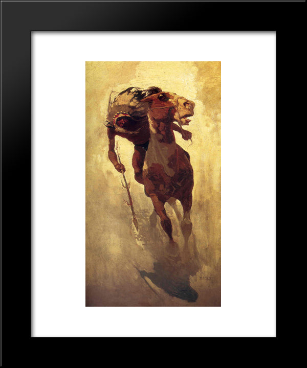 The Indian Lance 20x24 Black Modern Wood Framed Art Print Poster by Wyeth, N.C.