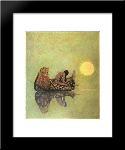 The Silent Fisherman 20x24 Black Modern Wood Framed Art Print Poster by Wyeth, N.C.