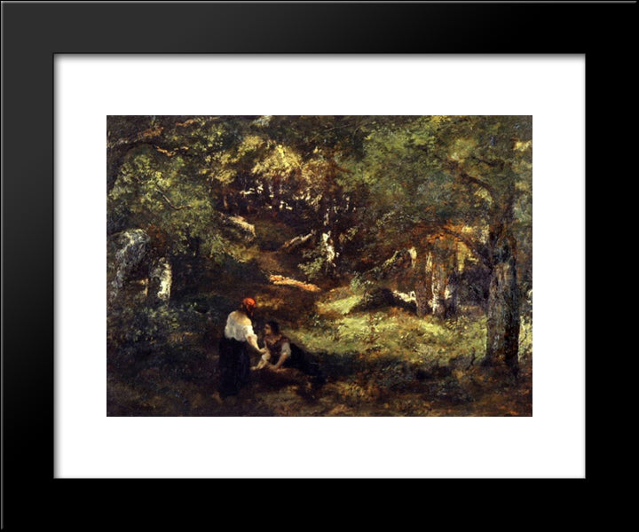 In The Fontainebleau Forest 20x24 Black Modern Wood Framed Art Print Poster by Diaz, Narcisse Virgilio