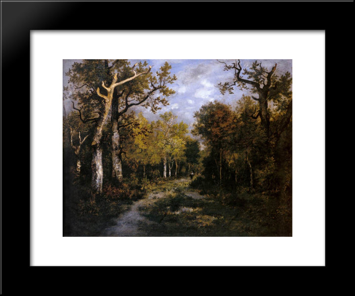 The Forest In Fontainebleau 20x24 Black Modern Wood Framed Art Print Poster by Diaz, Narcisse Virgilio