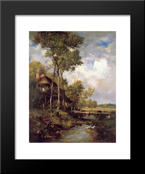 The Old Windmill Near Barbizon 20x24 Black Modern Wood Framed Art Print Poster by Diaz, Narcisse Virgilio