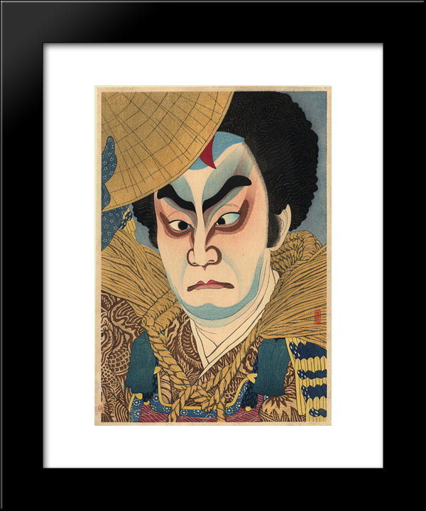 Ichiikawa Chusha In The Role Of Mitsuhide 20x24 Black Modern Wood Framed Art Print Poster by Shunsen, Natori