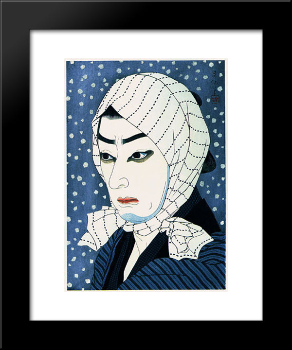 Ichimura Uzaemon As Naoji 20x24 Black Modern Wood Framed Art Print Poster by Shunsen, Natori