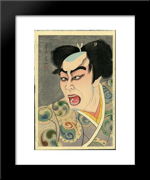 Matsumoto Koshiro As Watanabe No Tsuna 20x24 Black Modern Wood Framed Art Print Poster by Shunsen, Natori