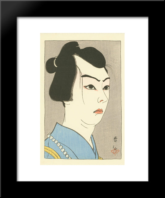 Uzaemon In The Role Of Shirai Gonpachi 20x24 Black Modern Wood Framed Art Print Poster by Shunsen, Natori