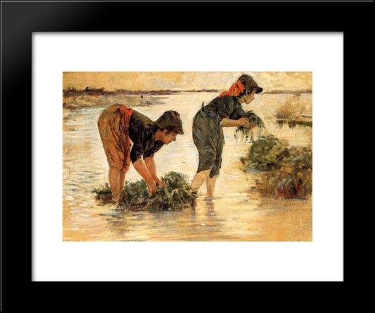 Le Gramignaie Al Fiume 20x24 Black Modern Wood Framed Art Print Poster by Cannicci, Niccolo