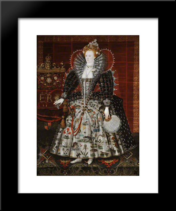 Elizabeth I 20x24 Black Modern Wood Framed Art Print Poster by Hilliard, Nicholas