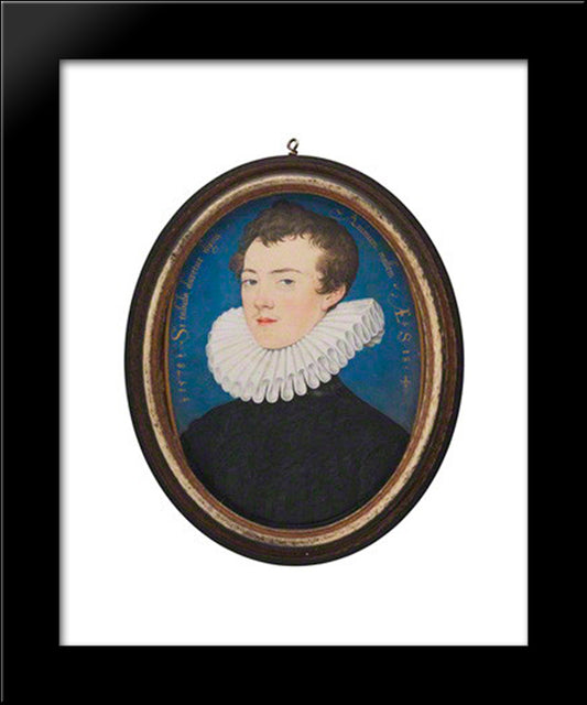 Francis Bacon, Viscount St Alban 20x24 Black Modern Wood Framed Art Print Poster by Hilliard, Nicholas