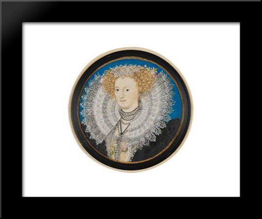 Mary Herbert, Countess Of Pembroke 20x24 Black Modern Wood Framed Art Print Poster by Hilliard, Nicholas