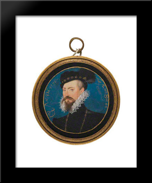 Robert Dudley, 1St Earl Of Leicester 20x24 Black Modern Wood Framed Art Print Poster by Hilliard, Nicholas