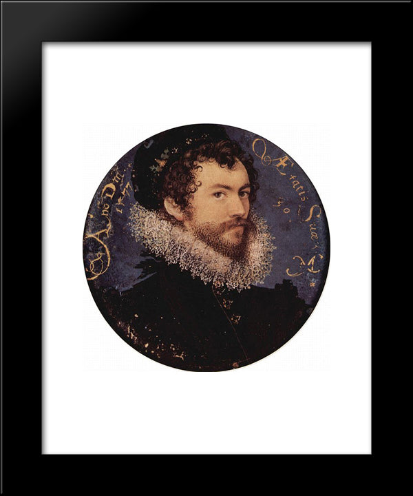Self-Portrait 20x24 Black Modern Wood Framed Art Print Poster by Hilliard, Nicholas